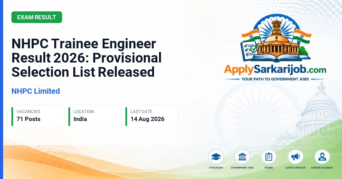 NHPC Limited - Trainee Engineer Official Notification Poster & Schedule