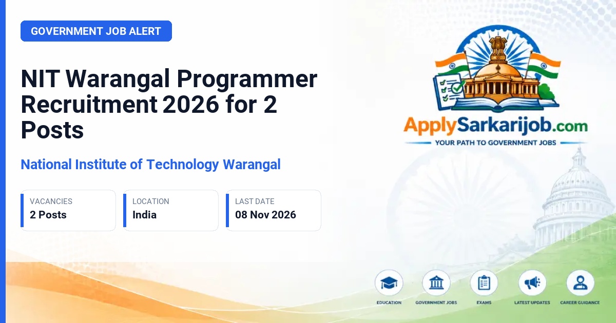 National Institute of Technology Warangal - Programmer Official Notification Poster & Schedule