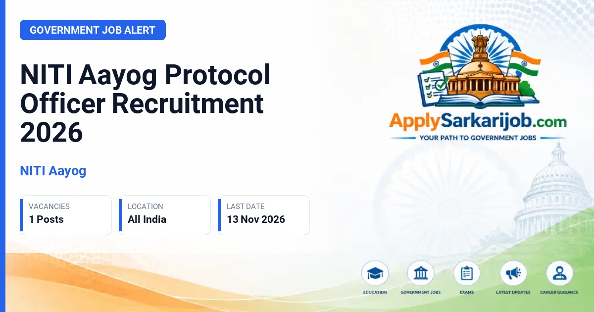 NITI Aayog - Protocol Officer Official Notification Poster & Schedule