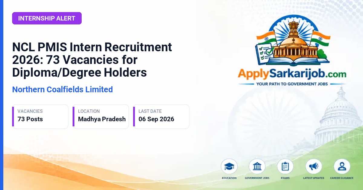 Northern Coalfields Limited (NCL) - Intern Official Notification Poster & Schedule