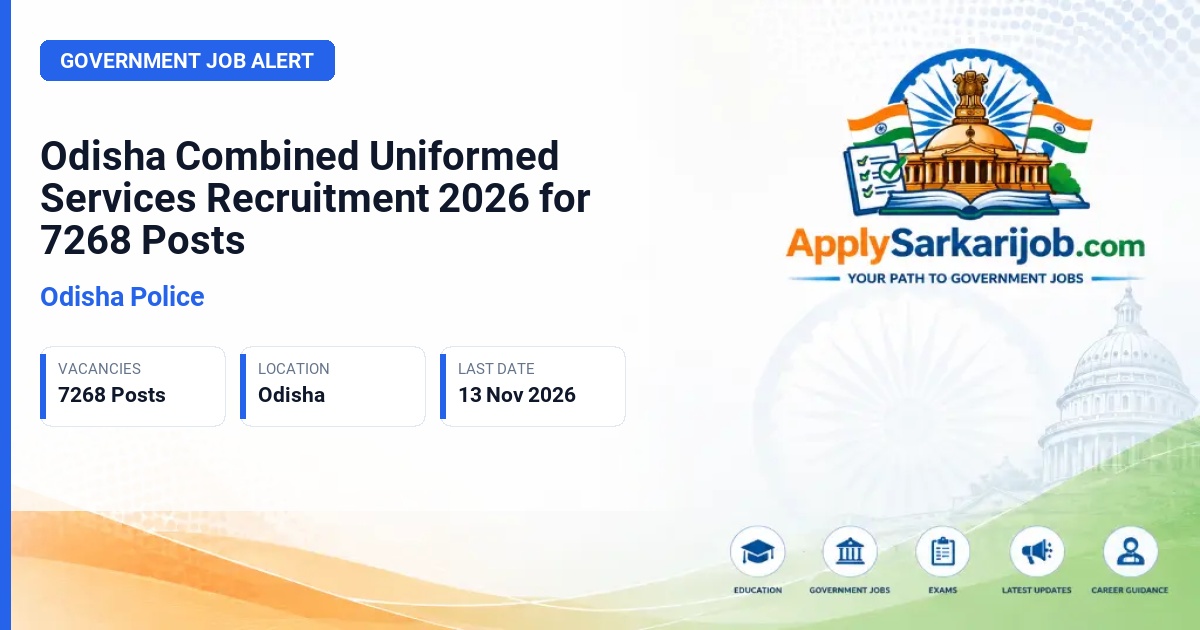 Odisha Police - Constable, Firefighter, Driver and Traffic Constable Official Notification Poster & Schedule