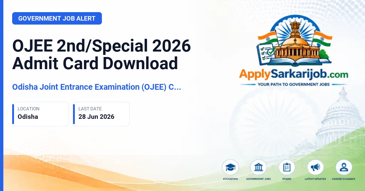 OJEE Committee - Admission 2026 Official Notification Poster & Schedule