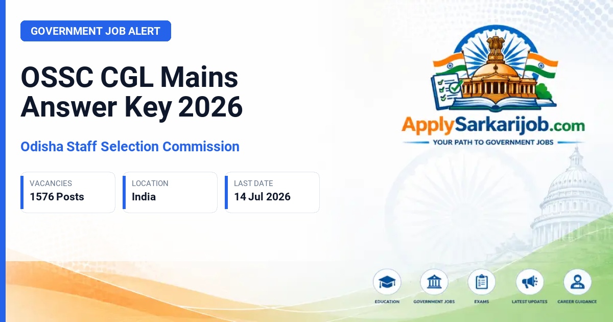 Odisha Staff Selection Commission (OSSC) - Combined Graduate Level Recruitment (CGLRE) 2025-26 Official Notification Poster & Schedule