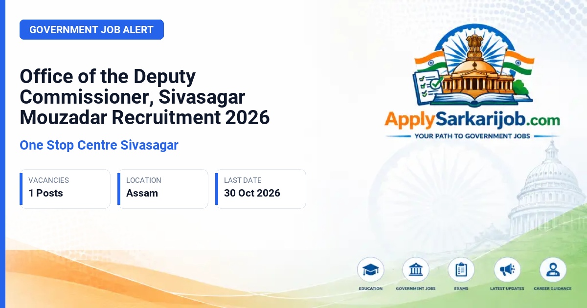 One Stop Centre Sivasagar - Mouzadar Official Notification Poster & Schedule