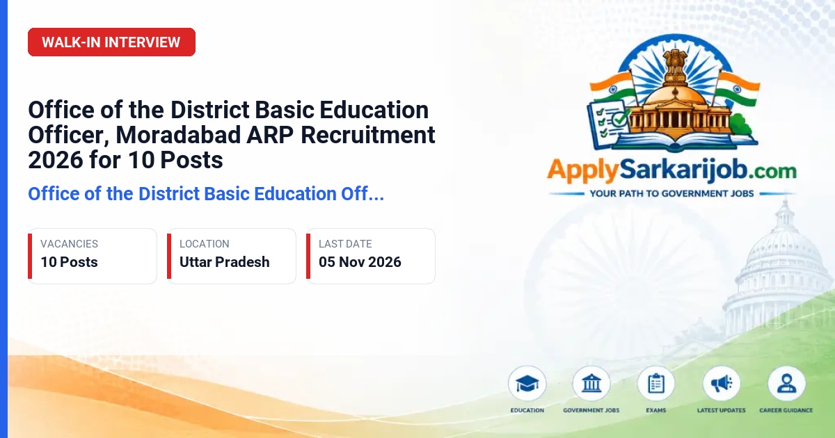 Office of the District Basic Education Officer, Moradabad - Academic Resource Person Official Notification Poster & Schedule