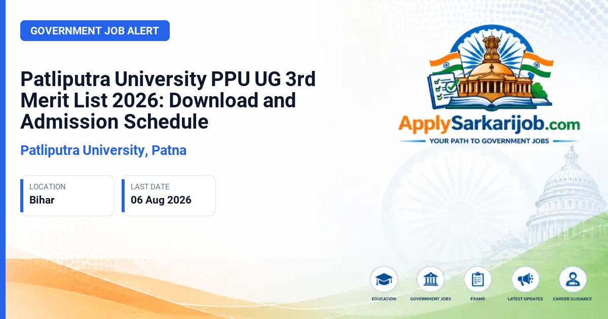 Patliputra University, Patna - Undergraduate Admissions 2026 Official Notification Poster & Schedule