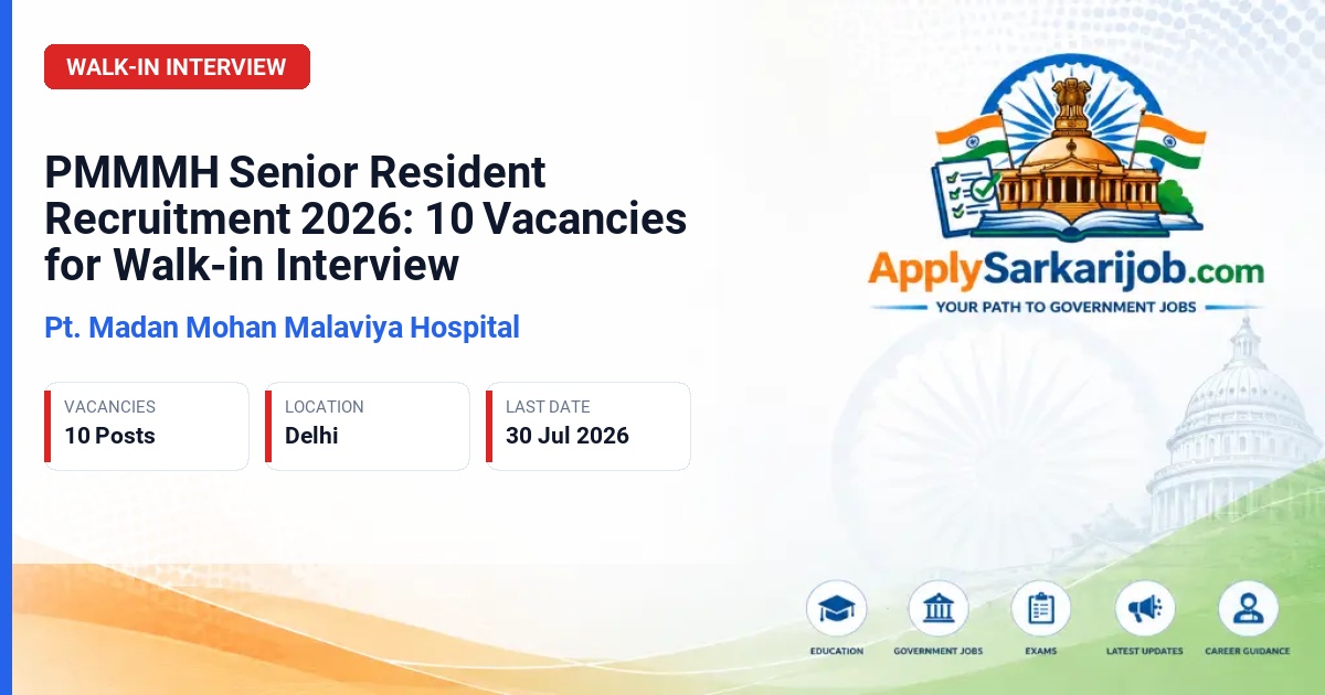 Guru Gobind Singh Government Hospital (GGSGH) - Senior Resident Official Notification Poster & Schedule