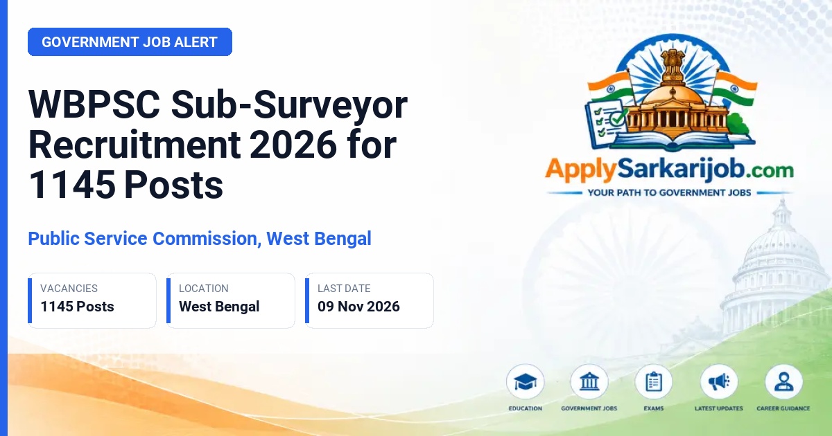 Public Service Commission, West Bengal - Sub-Surveyor Official Notification Poster & Schedule
