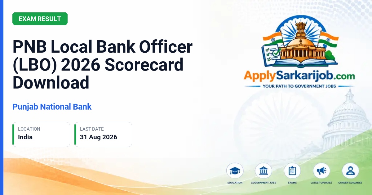 Punjab National Bank (PNB) - Local Bank Officer (LBO) Official Notification Poster & Schedule