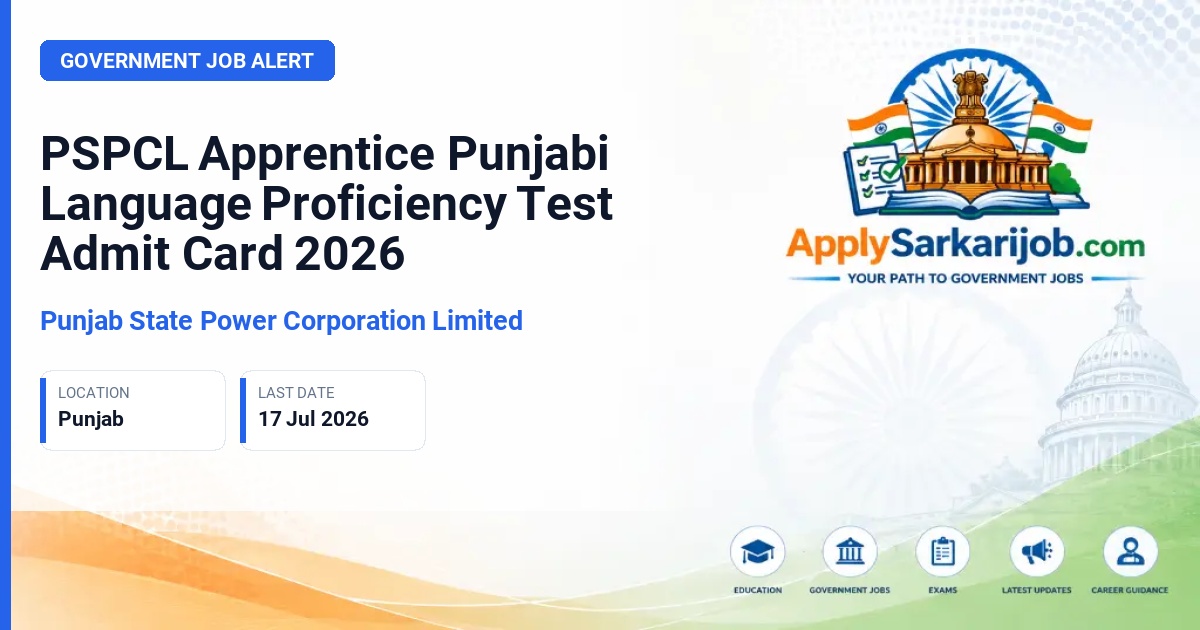 Punjab State Power Corporation Limited - Apprentice Official Notification Poster & Schedule
