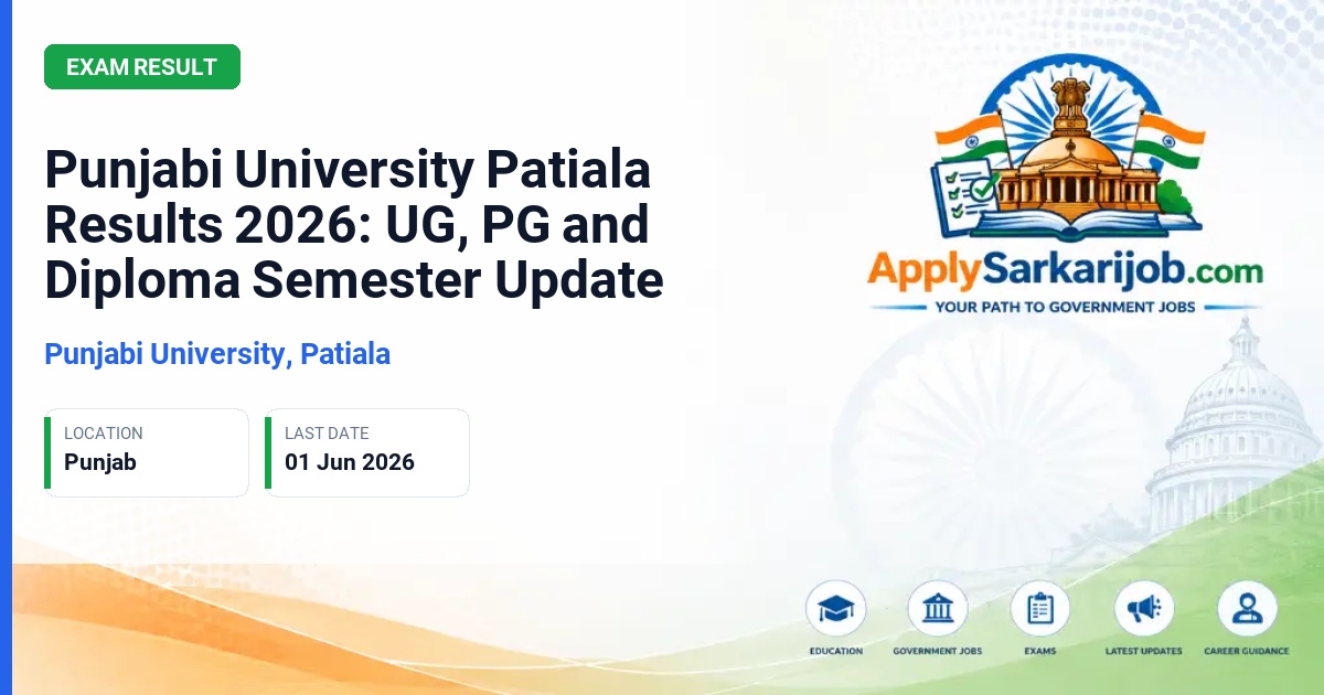 Punjab University - Punjabi University Patiala Results 2026: UG, PG and Diploma Semester Update Official Notification Poster & Schedule