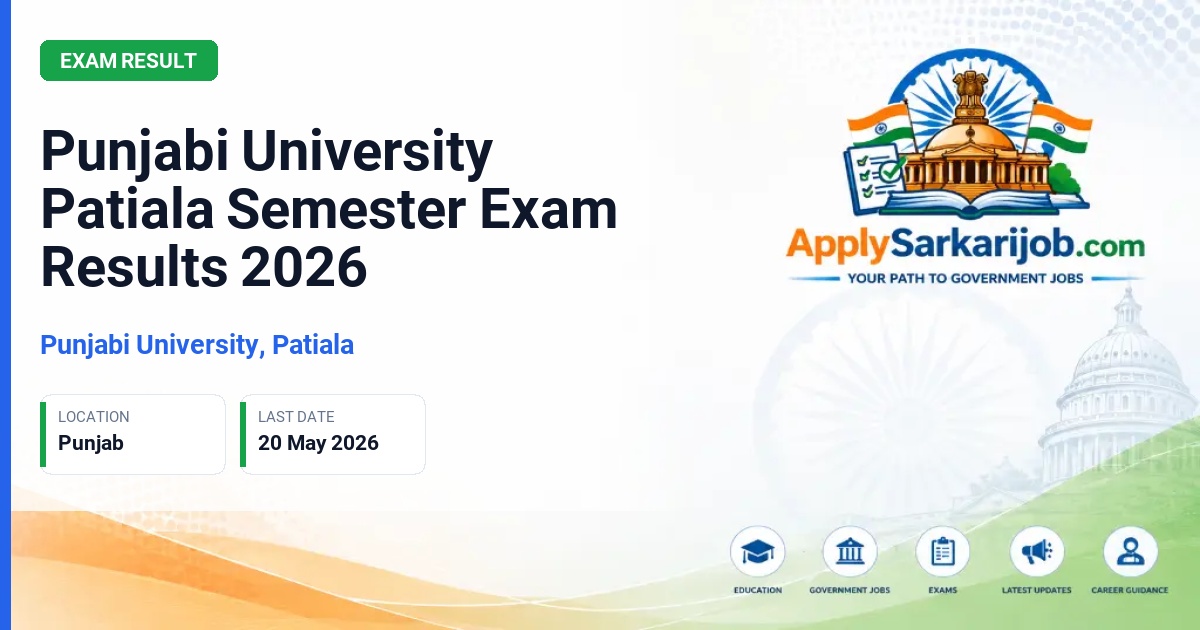 Punjab University - Punjabi University Patiala Semester Exam Results 2026 Official Notification Poster & Schedule