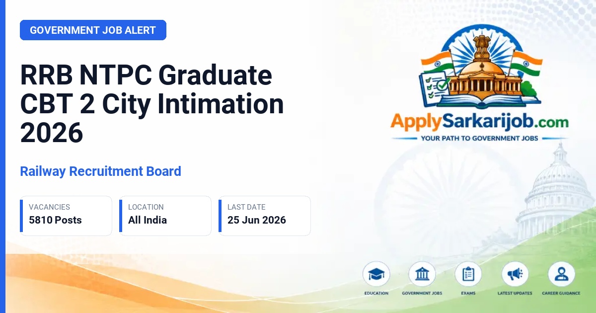 Railway Recruitment Board (RRB) - NTPC Graduate Level Posts Official Notification Poster & Schedule