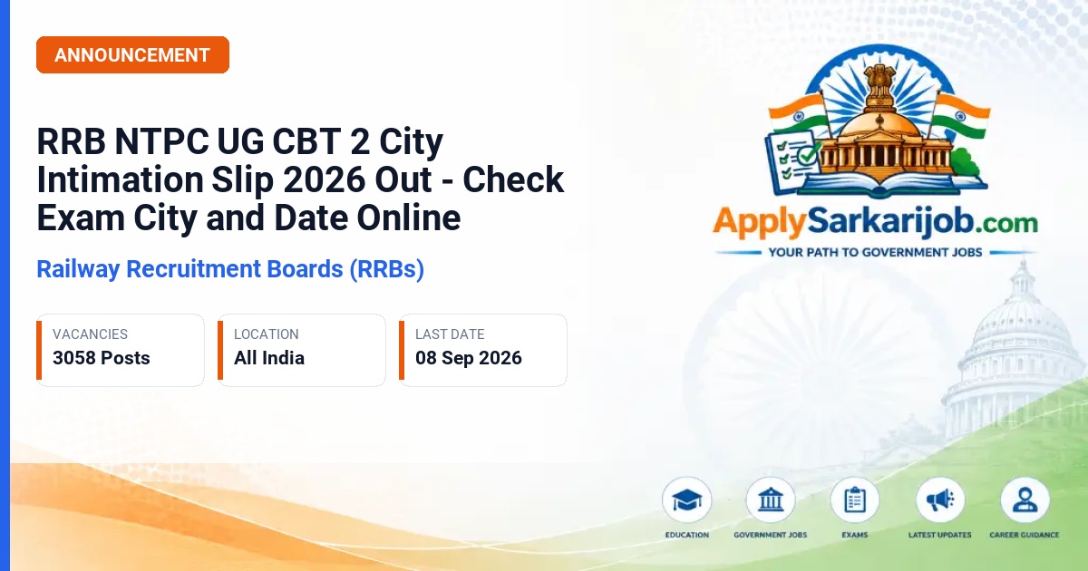 Railway Recruitment Board (RRB) - Non-Technical Popular Categories (Undergraduate Posts) Official Notification Poster & Schedule