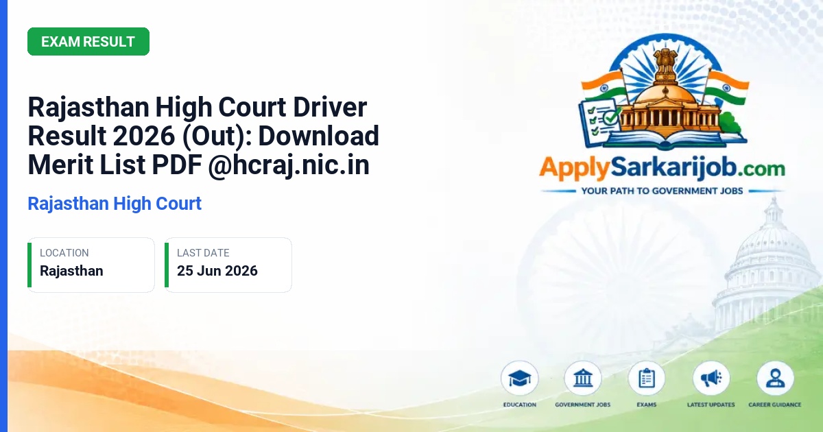 Rajasthan High Court - Driver / Chauffeur Official Notification Poster & Schedule