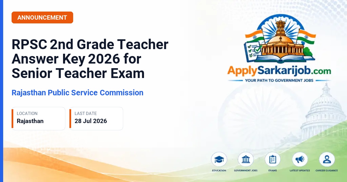 Rajasthan Public Service Commission (RPSC) - Senior Teacher (2nd Grade) Official Notification Poster & Schedule