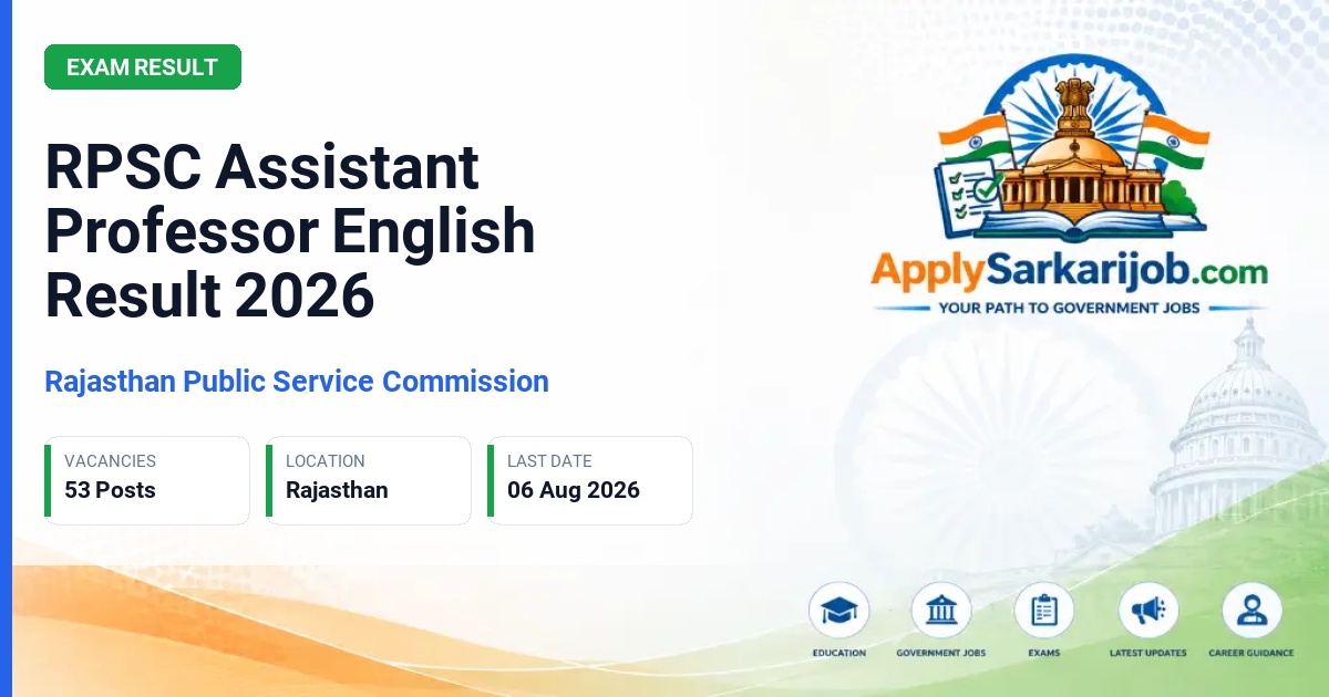 Rajasthan Public Service Commission (RPSC) - Assistant Professor - English Official Notification Poster & Schedule