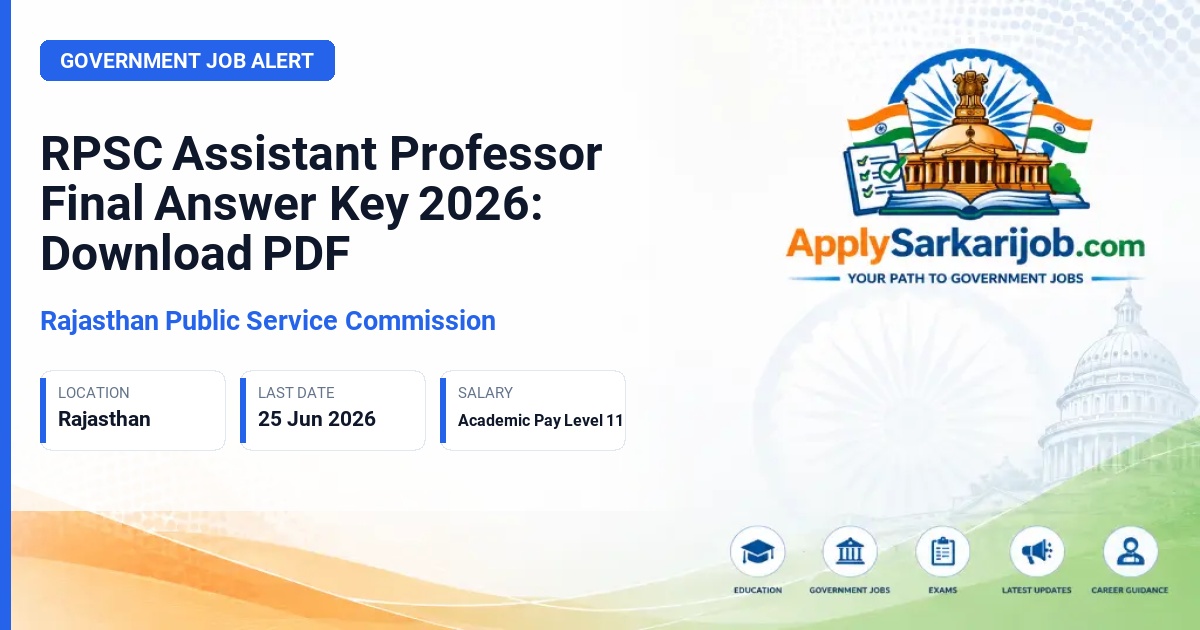 Rajasthan Public Service Commission (RPSC) - Assistant Professor (Dermatology, Venereology and Leprosy) Official Notification Poster & Schedule