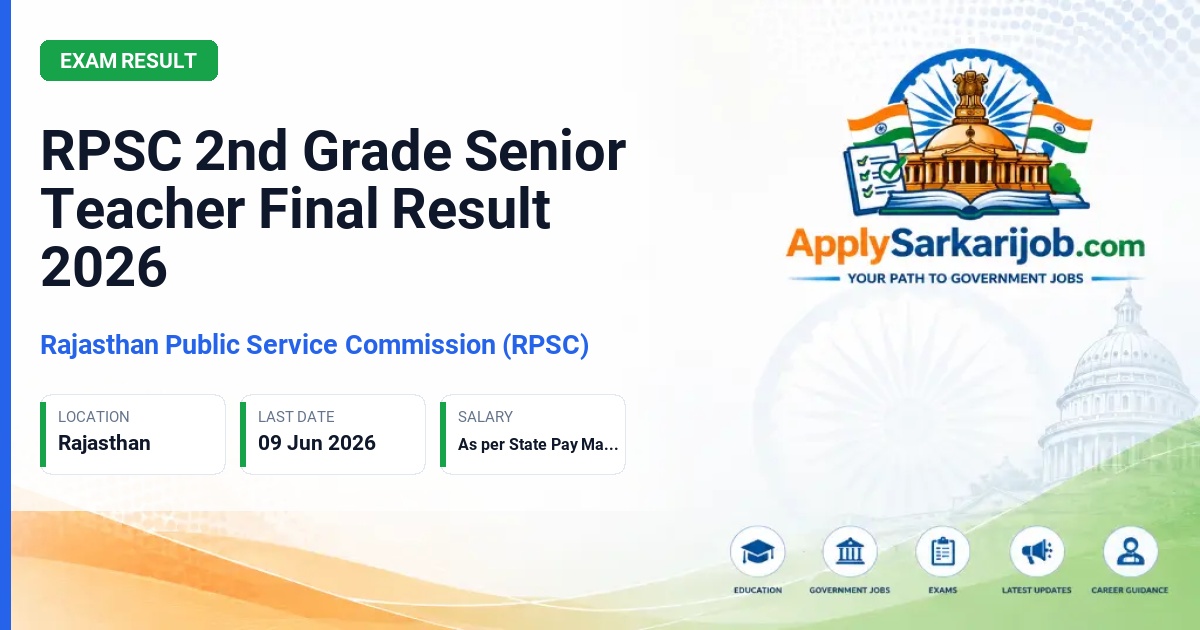 Rajasthan Public Service Commission (RPSC) - 2nd Grade Senior Teacher Official Notification Poster & Schedule