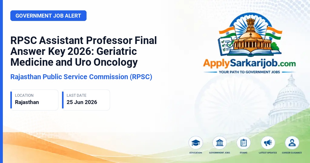 Rajasthan Public Service Commission (RPSC) - Assistant Professor Official Notification Poster & Schedule