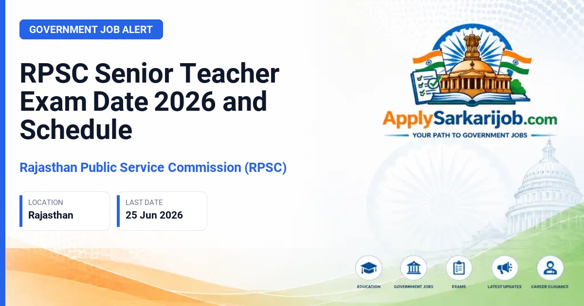 Rajasthan Public Service Commission (RPSC) - Senior Teacher Official Notification Poster & Schedule