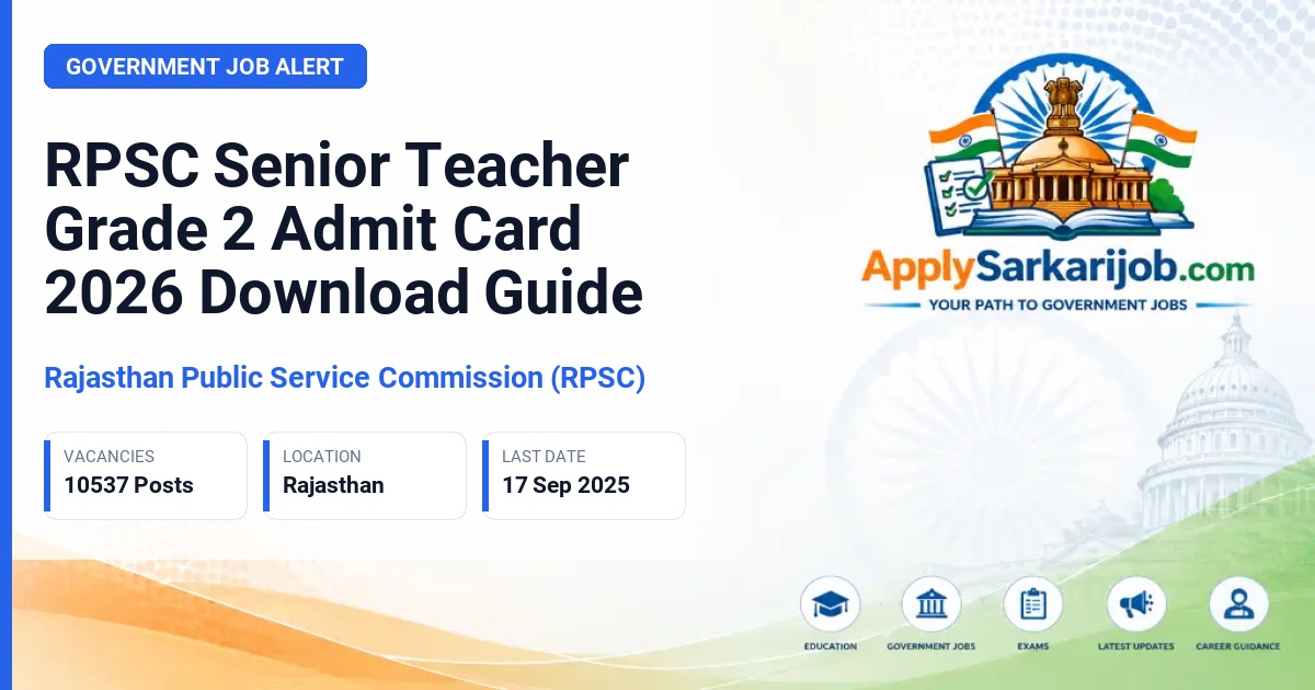 Rajasthan Public Service Commission (RPSC) - Senior Teacher (Grade II) Official Notification Poster & Schedule