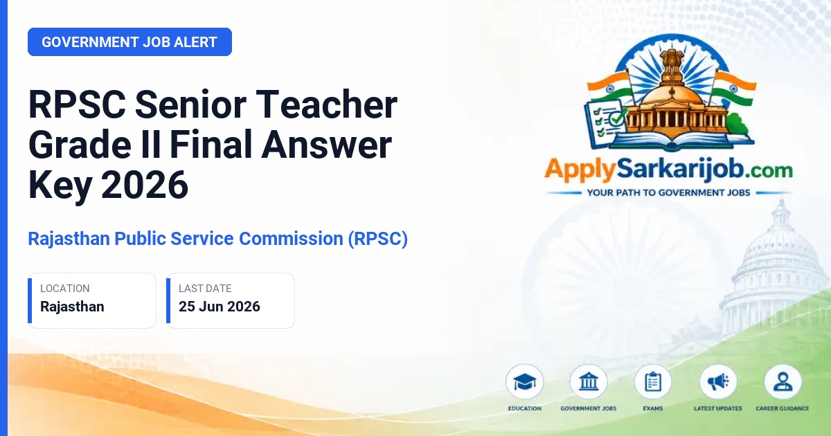 Rajasthan Public Service Commission (RPSC) - Senior Teacher Grade II Official Notification Poster & Schedule