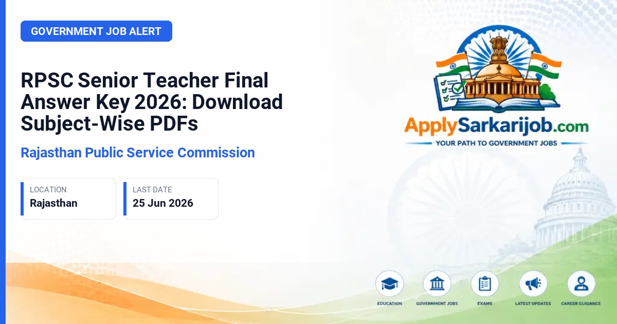 Rajasthan Public Service Commission (RPSC) - Senior Teacher Official Notification Poster & Schedule