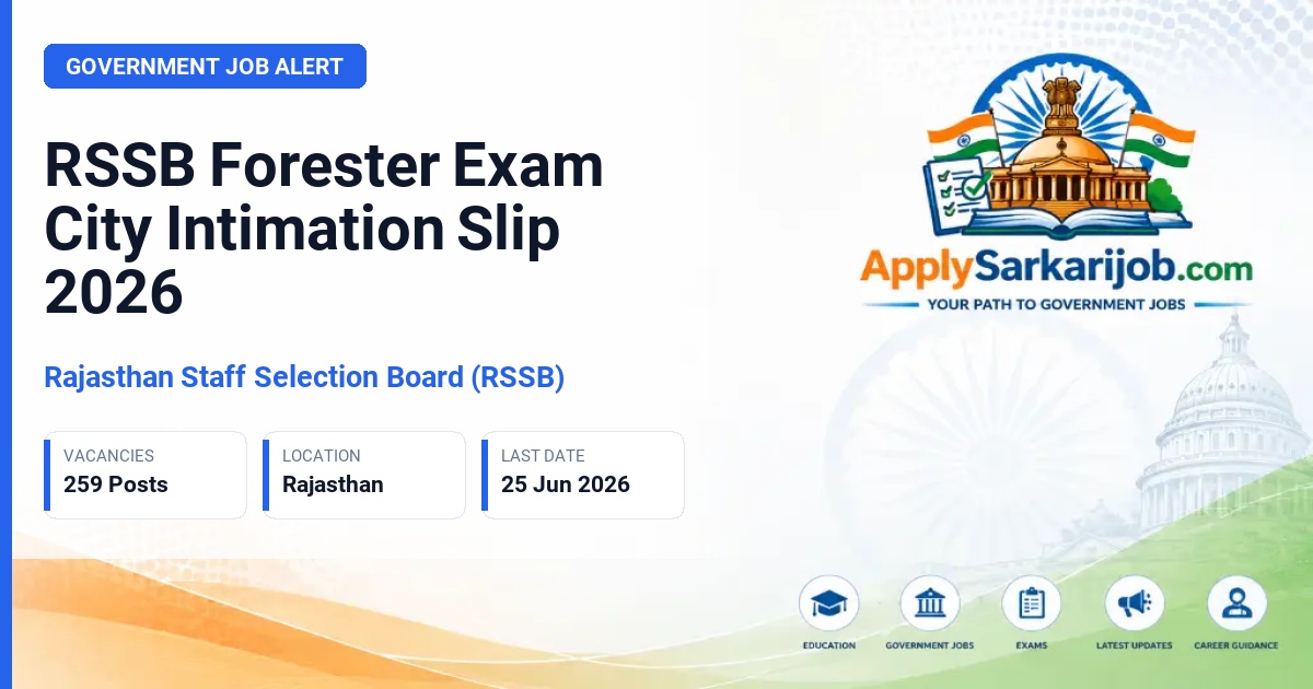 Rajasthan Staff Selection Board (RSSB / RSMSSB) - Forester (Vanpal) Official Notification Poster & Schedule