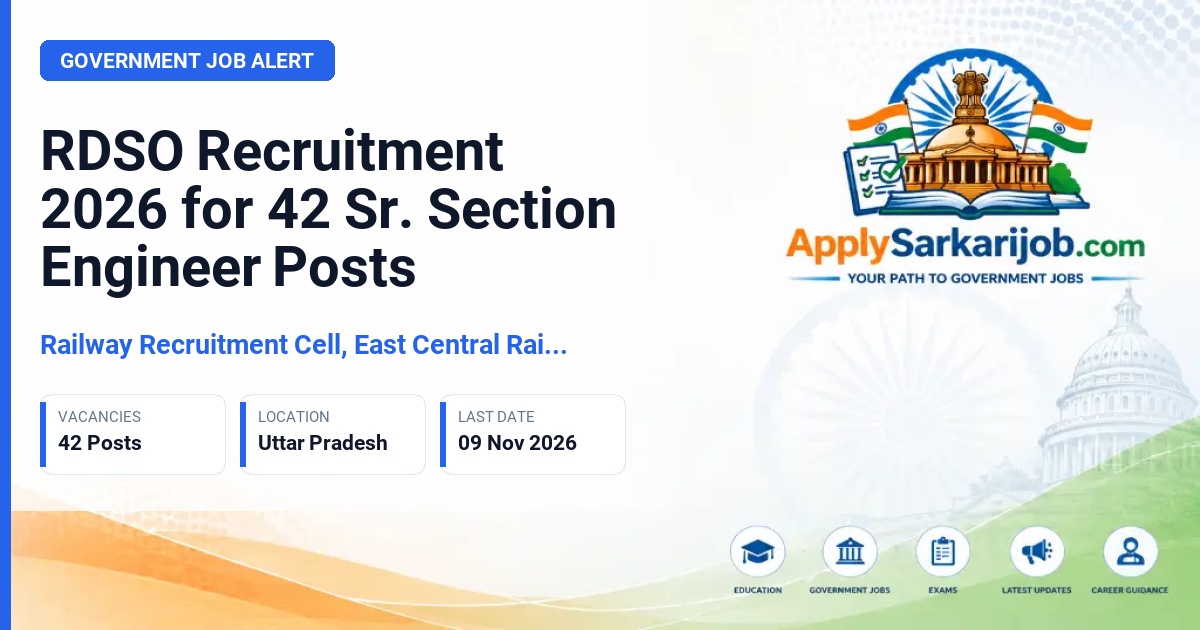 Railway Recruitment Cell, East Central Railway - Sr. Section Engineer/Inspection/Electrical & Sr. Section Engineer/Inspection/Mech Official Notification Poster & Schedule