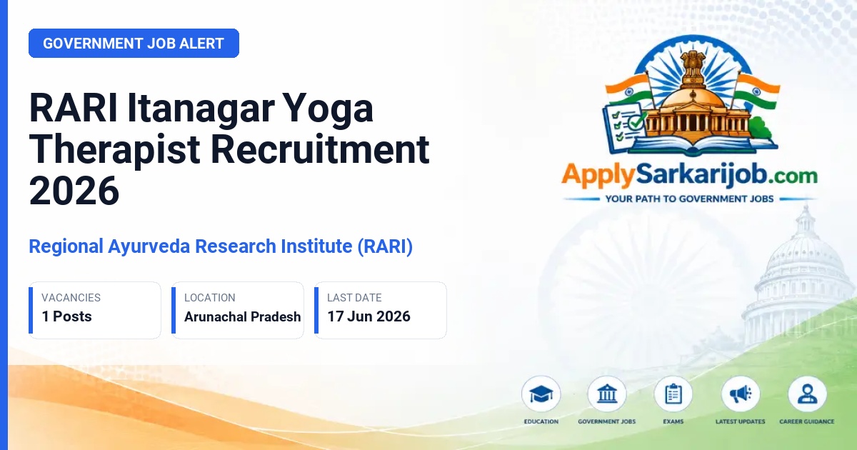 Central Ayurveda Research Institute (CARI) - Yoga Therapist Official Notification Poster & Schedule