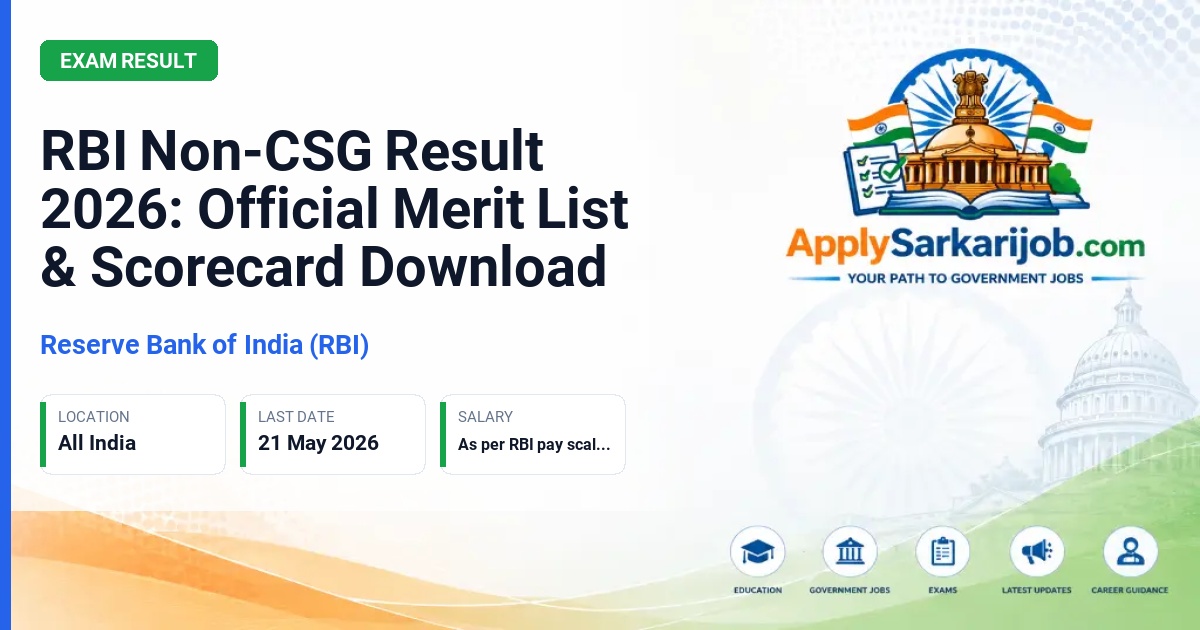 Reserve Bank of India (RBI) - Non-CSG Various Posts (Legal Officer, Manager, Assistant Manager) Official Notification Poster & Schedule