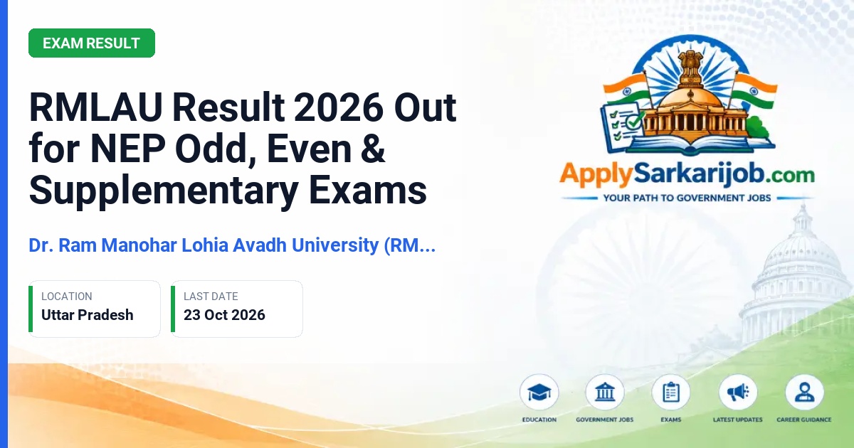 Dr. Ram Manohar Lohia Avadh University (RMLAU) - Result 2026 Official Notification Poster & Schedule