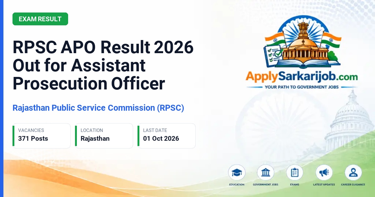 Rajasthan Public Service Commission (RPSC) - Assistant Prosecution Officer Official Notification Poster & Schedule