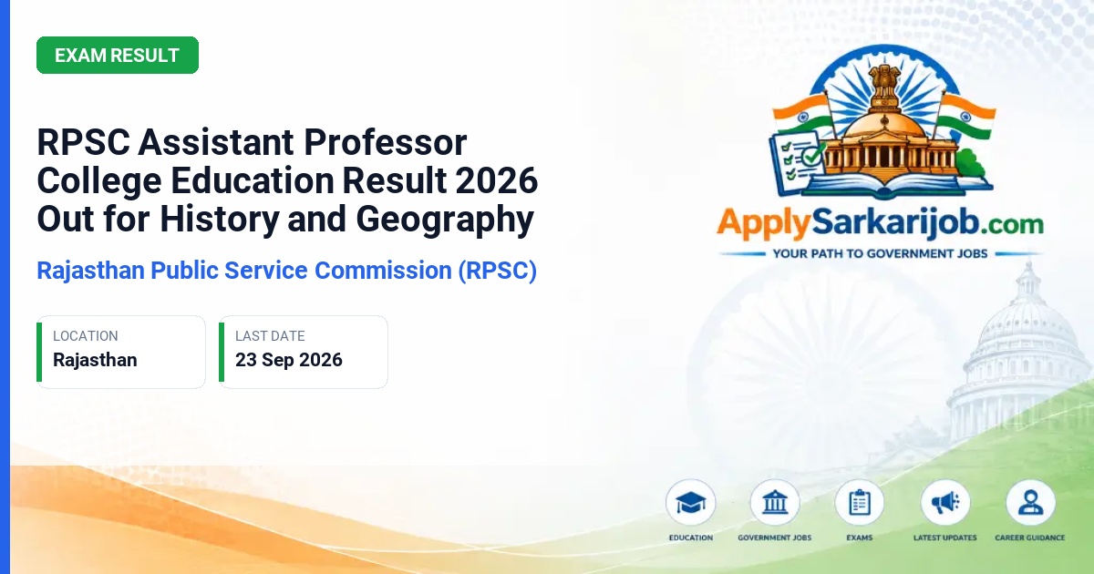 Rajasthan Public Service Commission (RPSC) - Assistant Professor Official Notification Poster & Schedule