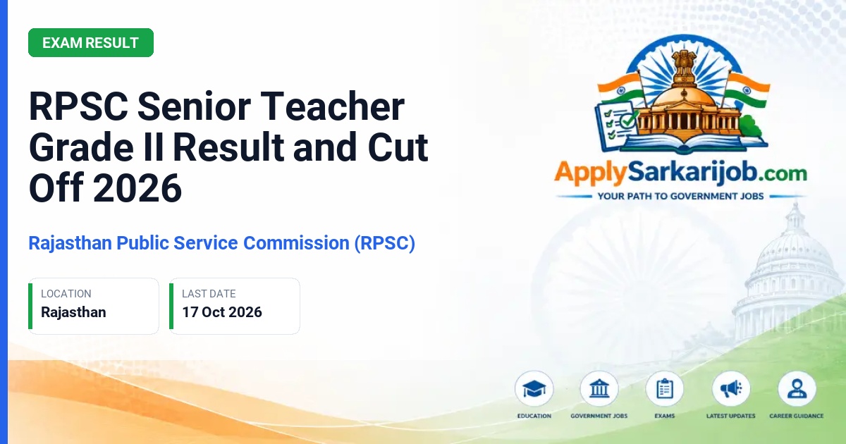 Rajasthan Public Service Commission (RPSC) - Senior Teacher Grade II (Secondary Education) Official Notification Poster & Schedule