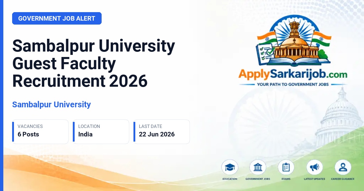 Sambalpur University - Assistant Professor (Guest Faculty) Official Notification Poster & Schedule