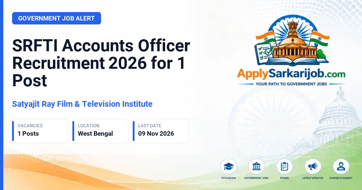 Satyajit Ray Film & Television Institute - Accounts Officer Official Notification Poster & Schedule