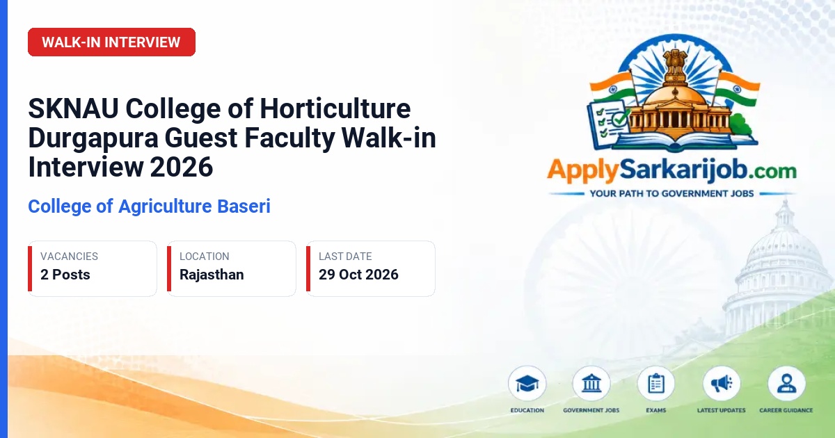 College of Agriculture Baseri - Guest Faculty Official Notification Poster & Schedule