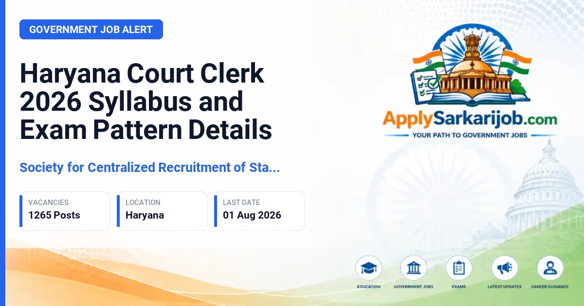High Court of Punjab and Haryana - Clerk Official Notification Poster & Schedule