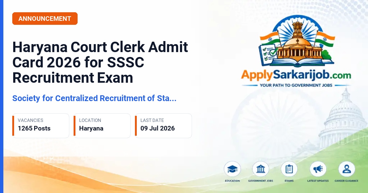 High Court of Punjab and Haryana - Clerk Official Notification Poster & Schedule