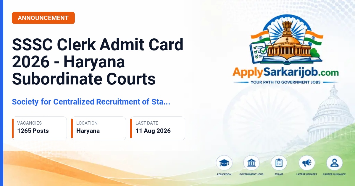 High Court of Punjab and Haryana - Clerk Official Notification Poster & Schedule