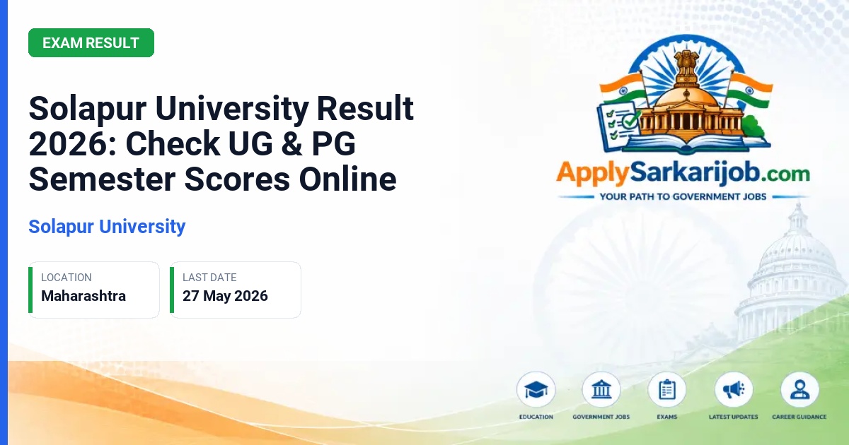 Punyashlok Ahilyadevi Holkar Solapur University - Solapur University Result 2026: Check UG & PG Semester Scores Online Official Notification Poster & Schedule