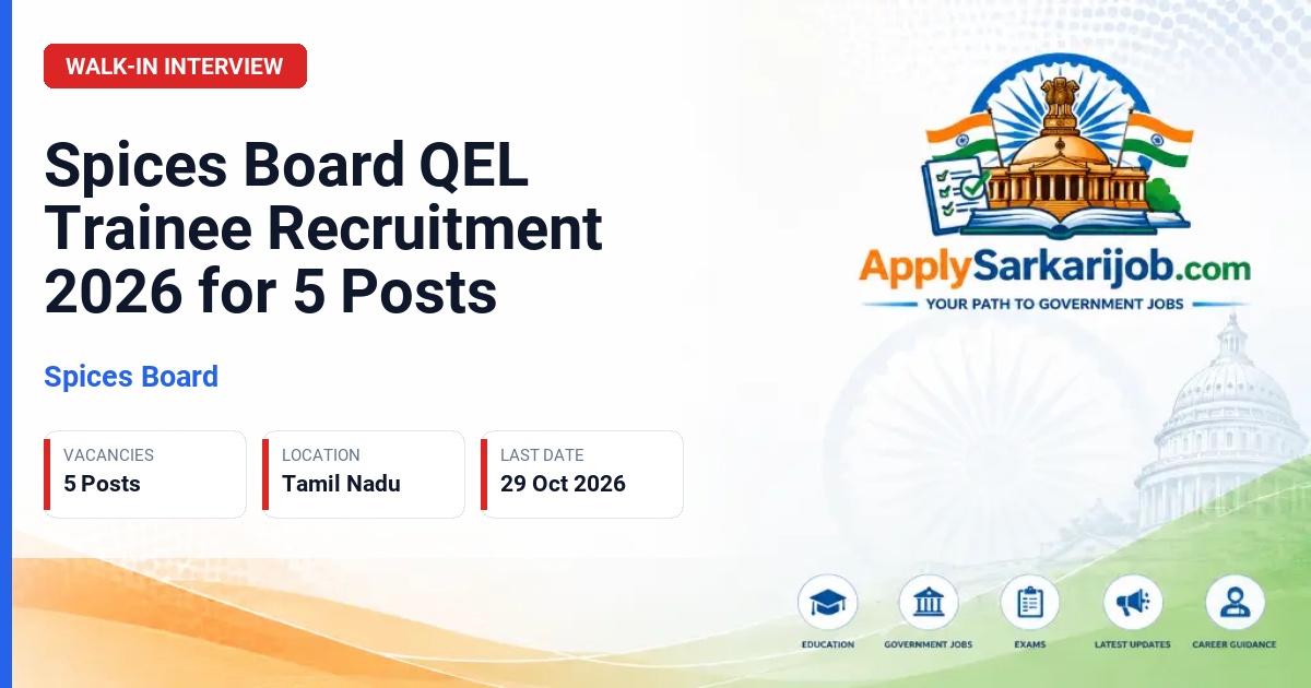 Spices Board - Trainee Official Notification Poster & Schedule