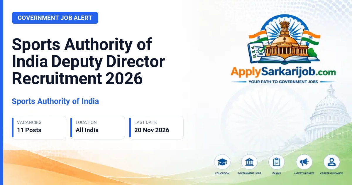 Sports Authority of India - Deputy Director Official Notification Poster & Schedule