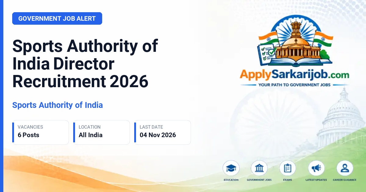 Sports Authority of India - Director Official Notification Poster & Schedule