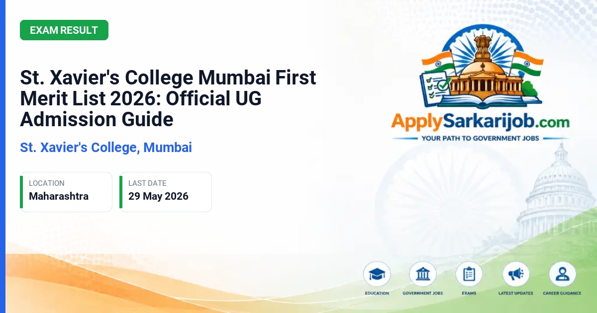 St. Xavier's College, Mumbai - Undergraduate Admissions 2026 Official Notification Poster & Schedule