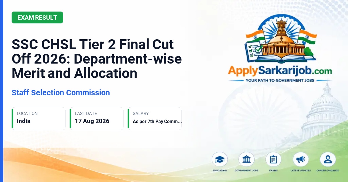 Staff Selection Commission (SSC) - LDC, JSA, DEO Official Notification Poster & Schedule