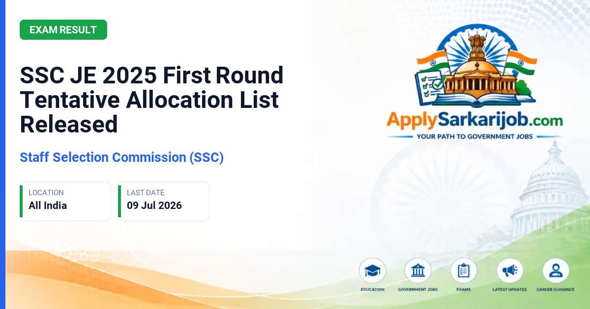 Staff Selection Commission (SSC) - Junior Engineer (Civil, Mechanical & Electrical) Official Notification Poster & Schedule