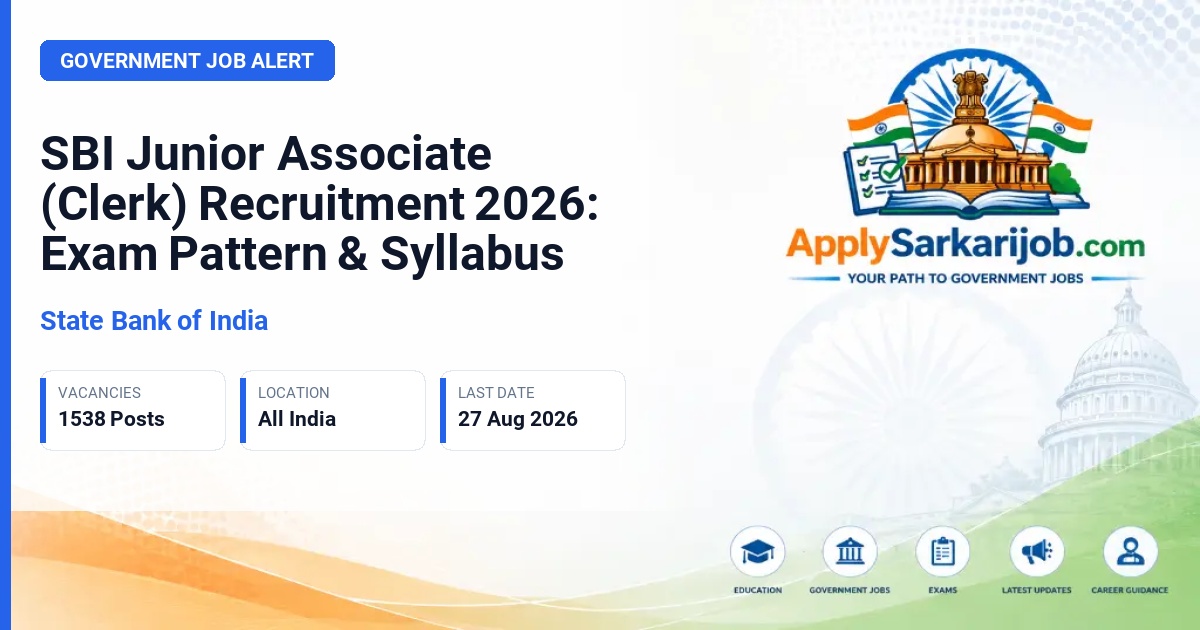 State Bank of India (SBI) - Junior Associate (Customer Support & Sales) Official Notification Poster & Schedule